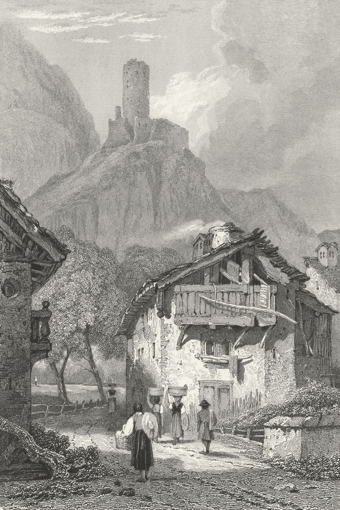 SWITZERLAND. Martigny. Swiss. Prout 1830 old antique vintage print picture